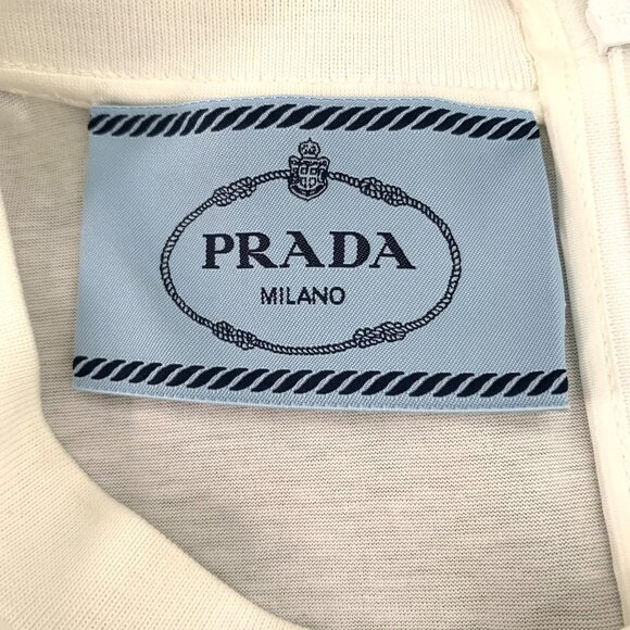 Prada Milano Nero & Bianco Short-Sleeve Sable Jersey Dress W/ Triangle Detail Si - Picture 6 of 11